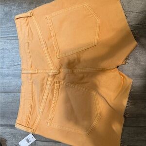 Orange Denim Shorts